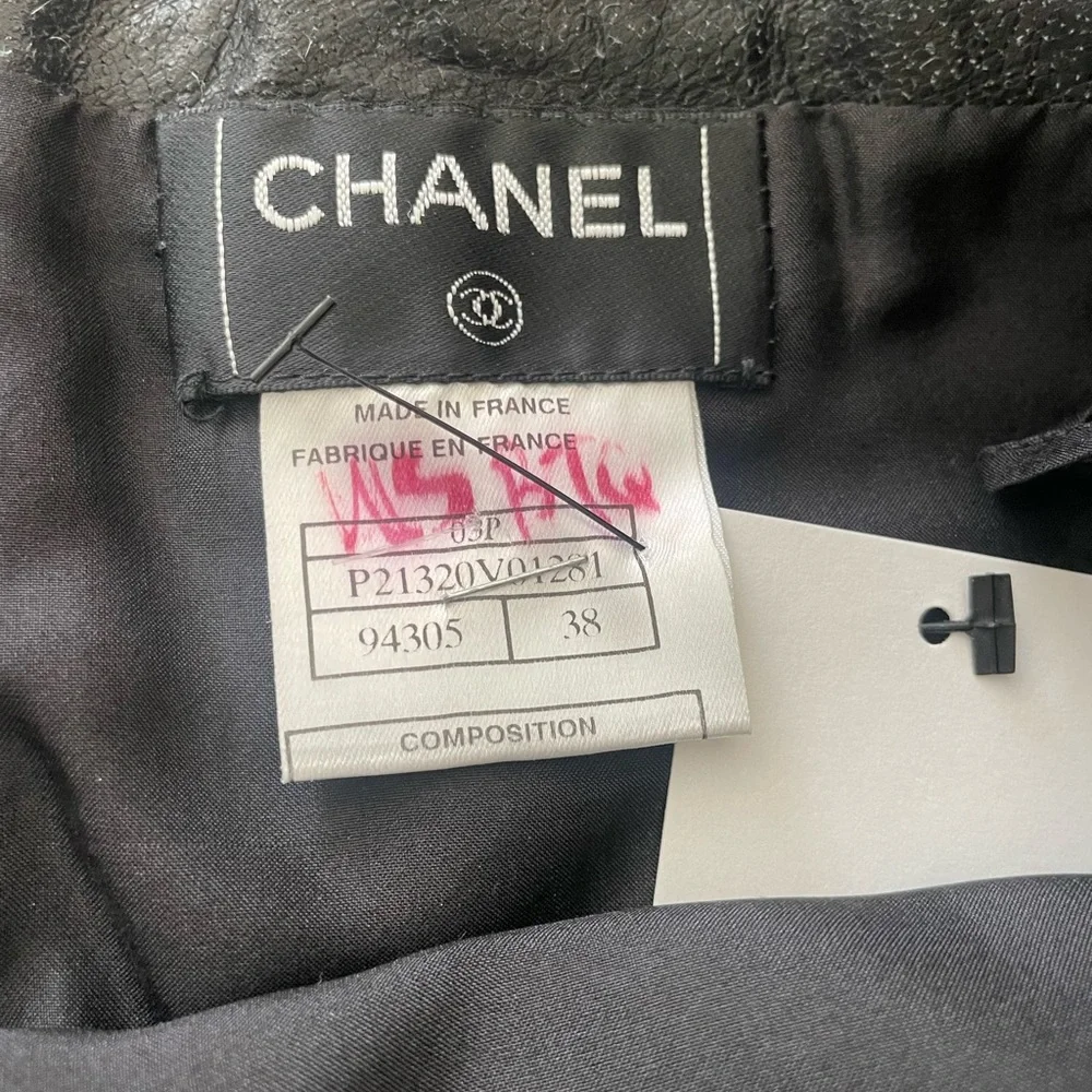 Chanel vintage leather mini skirt